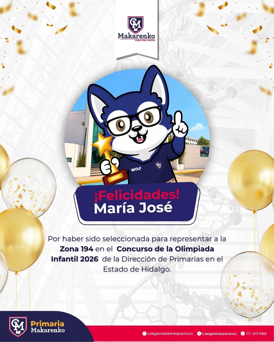 ¡María José irá al Concurso de la Olimpiada Infantil 2026!